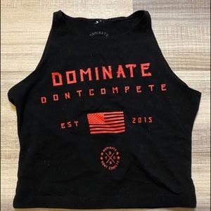 🆕Dominate Athletic Crop Top Black/Red